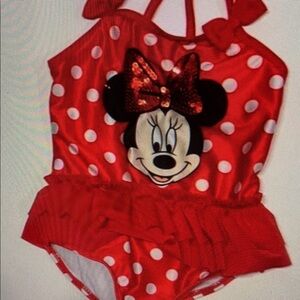 Red Polka Dot Swimsuit with Ruffles